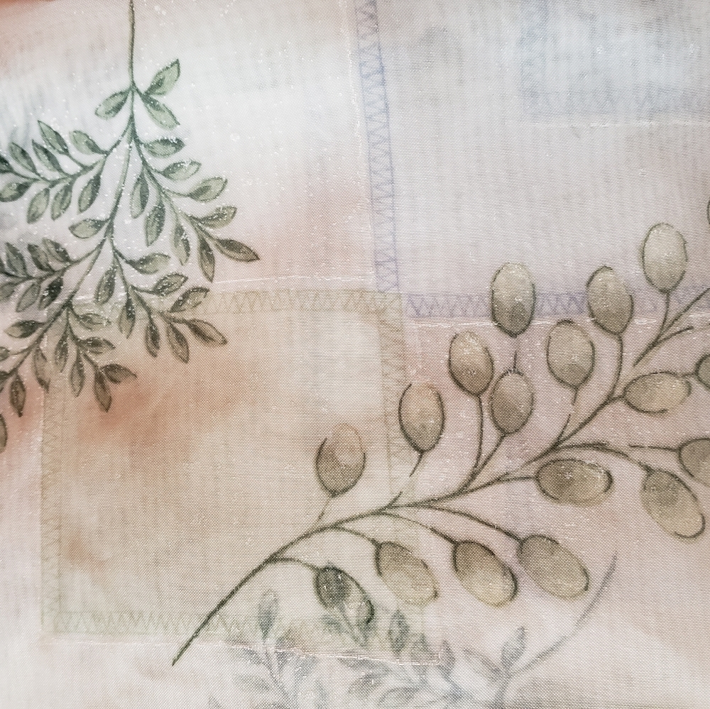 Sheer fabric shower curtain